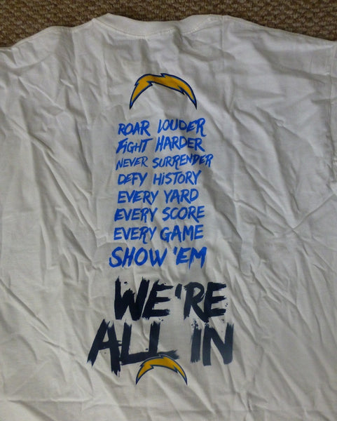 San Diego Chargers 2015 Season Ticket Holder T-Shirt Adult XL We're All In