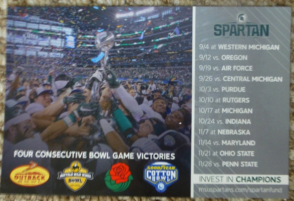 Michigan State Spartans Football 2015 Magnet Schedule